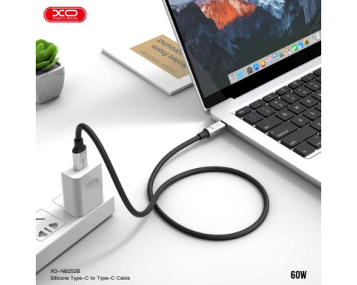 Кабель XO NB-Q252B PD 60W/1m Type-C to Type-C Fast Charging Чорний mag-6920680844807958
