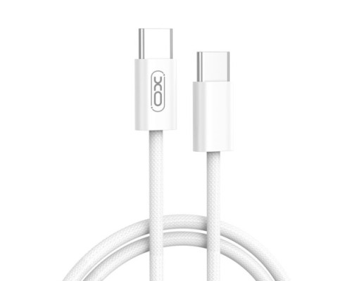 Кабель XO NB-Q259 Woven data cable Type-c to Type-c 60W/1m Білий mag-69206808518051056
