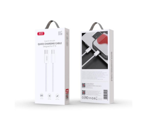 Кабель XO NB-Q259 Woven data cable Type-c to Type-c 60W/1m Білий mag-69206808518051056