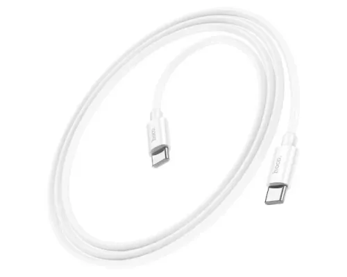 PD Кабель HOCO X87 Magic silicone charging data cable for Type-C to Type-C PD60W/3A/1m. White mag-6931474783264146709