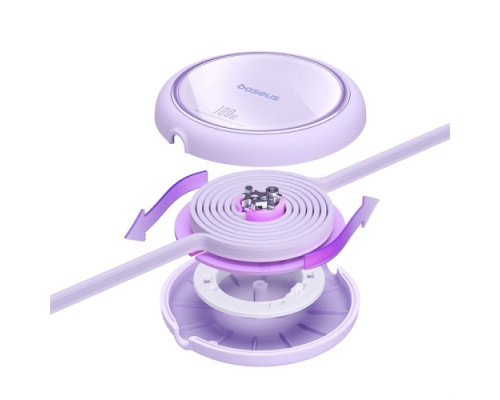 PD кабель Baseus Free2Draw Mini Retractable Charging Type-C to Type-C 100W 1m Purple P10364500511-00 mag-693217264754456137
