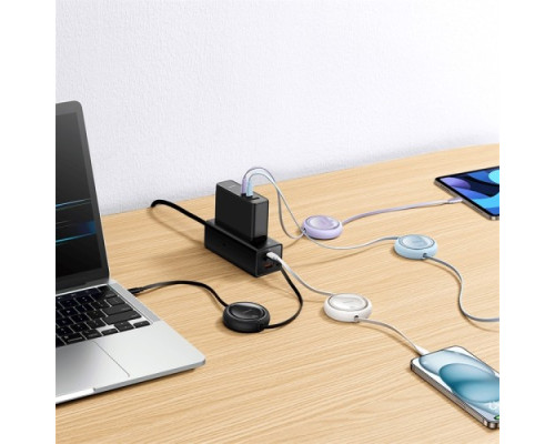 PD кабель Baseus Free2Draw Mini Retractable Charging Type-C to Type-C 100W 1m Purple P10364500511-00 mag-693217264754456137