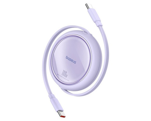 PD кабель Baseus Free2Draw Mini Retractable Charging Type-C to Type-C 100W 1m Purple P10364500511-00 mag-693217264754456137