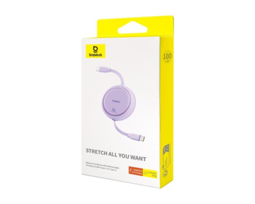 PD кабель Baseus Free2Draw Mini Retractable Charging Type-C to Type-C 100W 1m Purple P10364500511-00 mag-693217264754456137