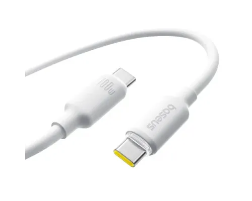 PD кабель Baseus Foamed Silicone Type-C to Type-C 100W 1m White E0426701 mag-6932172693794145754