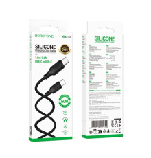 PD Кабель BOROFONE BX113 Lenny Silicone Type-C to Type-C 60W/3A/1m чорний mag-6941991115455137622