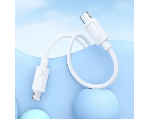 PD Кабель HOCO X122 Benefit 60W silicone charging data cable C to C 1m White mag-6942007662253154148