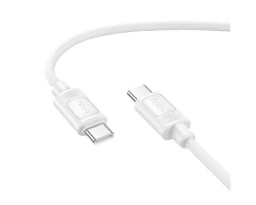 PD Кабель HOCO X122 Benefit 60W silicone charging data cable C to C 1m White mag-6942007662253154148
