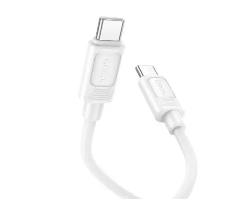 PD Кабель HOCO X122 Benefit 60W silicone charging data cable C to C 1m White mag-6942007662253154148