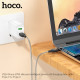 PD Кабель HOCO U124 Stone 60W silicone intelligent power-off Type-C to Type-C 1.2m black mag-69420076107591706