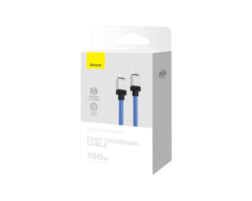 PD кабель Baseus CoolPlay Series Fast Charging Cable Type-C to Type-C 100W 2m Blue CAKW000303 mag-693217262670961643