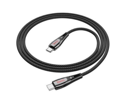 PD Кабель HOCO U133 Monte 60W charging data cable Type-C to Type-C 1,2m. Black mag-6942007618311137223