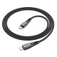 PD Кабель HOCO U133 Monte 60W charging data cable Type-C to Type-C 1,2m. Black mag-6942007618311137223