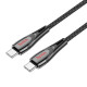 PD Кабель HOCO U133 Monte 60W charging data cable Type-C to Type-C 1,2m. Black mag-6942007618311137223
