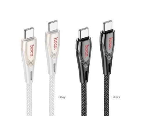 PD Кабель HOCO U133 Monte 60W charging data cable Type-C to Type-C 1,2m. Black mag-6942007618311137223