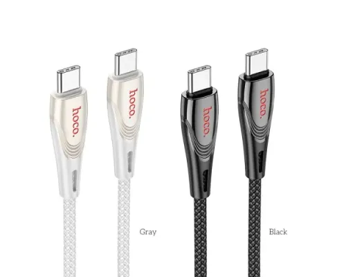 PD Кабель HOCO U133 Monte 60W charging data cable Type-C to Type-C 1,2m. Gray mag-6942007618328144365