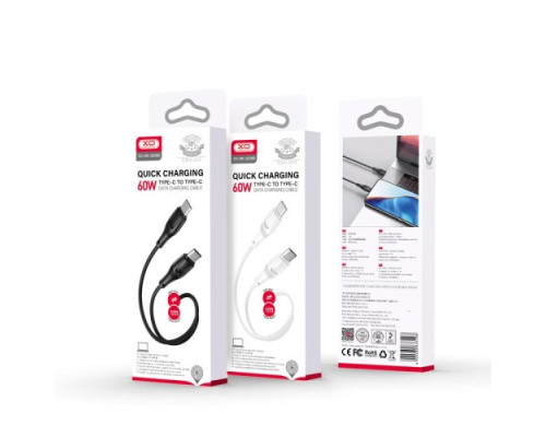 Кабель XO NB-Q239B PD 60W/1m Zeus Series Type-c to Type-c Чорний mag-6920680838875972