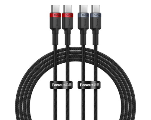 PD кабель Baseus Cafule Cable USB-C to USB-C 100W 2m 2шт. Red Black+Grey Black P10318306003-01 mag-693217265744454619