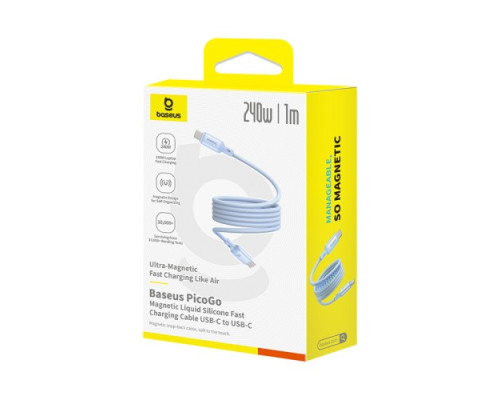 PD кабель Baseus PicoGo Magnetic Liquid Silicone Type-C to Type-C 240W 1m Blue P10376800311-00 mag-6932172677480135348