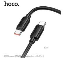 PD Кабель HOCO X115 Surpass 240W fast charging data cable C to C 1m. Black mag-6942007652018152317