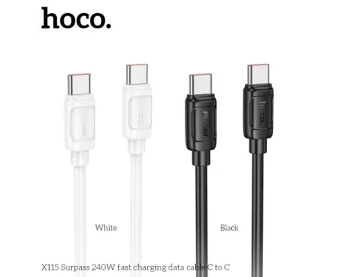 PD Кабель HOCO X115 Surpass 240W fast charging data cable C to C 1m. Black mag-6942007652018152317