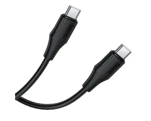 PD Кабель HOCO X124 Bien 60W silicone charging data cable C to C/1m black mag-6942007664448153977