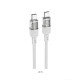 PD Кабель HOCO U129 Spirit 60W transparent charging data cable Type-C to Type-C 1,2m. Gray mag-69420076124871760