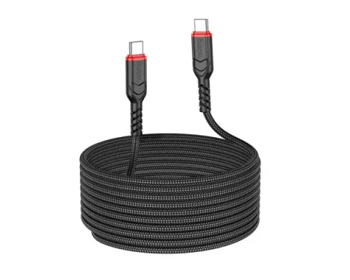 PD Кабель HOCO X59 Victory Type-C - to - Type-C 60W/3A/3m. black mag-6942007623087144020