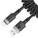 USB Кабель ACEFAST C14-04 USB to Type-C spring charging data cable 3A 1,2m Black mag-6974316283713153284