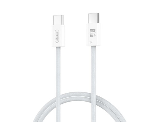 Кабель XO NB-Q273 woven style type-c to type-c charging cable 60W Білий mag-69206808574011505