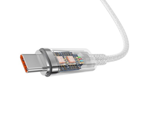 PD кабель Baseus Explorer Smart Temperature Control Type-C to Type-C 100W 1m White P10319703221-00 mag-693217264282254588