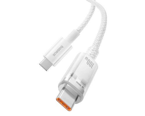 PD кабель Baseus Explorer Smart Temperature Control Type-C to Type-C 100W 1m White P10319703221-00 mag-693217264282254588