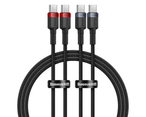 PD кабель Baseus Cafule Cable USB-C to USB-C 100W 1m 2шт Red Black+Grey Black P10318306003-00 mag-693217265745154620