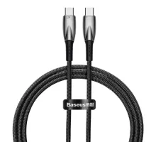 PD кабель Baseus Glimmer Series Fast Charging Data Cable Type-C to Type-C 100W 1m Black CADH000701 mag-6932172618025145683
