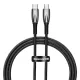 PD кабель Baseus Glimmer Series Fast Charging Data Cable Type-C to Type-C 100W 1m Black CADH000701 mag-6932172618025145683