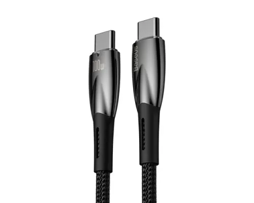 PD кабель Baseus Glimmer Series Fast Charging Data Cable Type-C to Type-C 100W 1m Black CADH000701 mag-6932172618025145683