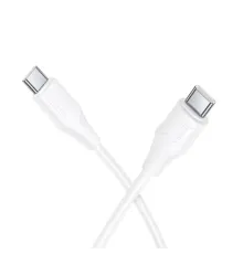 PD Кабель HOCO X124 Bien 60W silicone charging data cable C to C/1m White mag-6942007664455153978