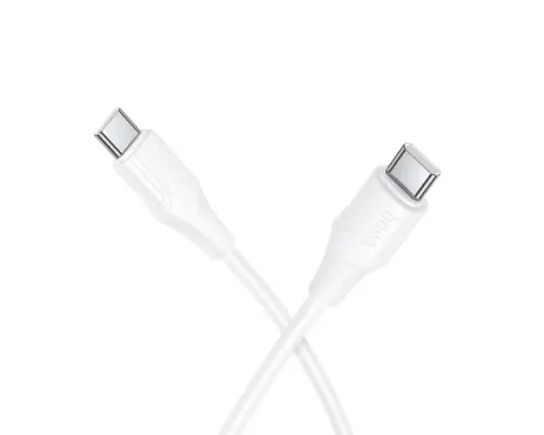 PD Кабель HOCO X124 Bien 60W silicone charging data cable C to C/1m White mag-6942007664455153978