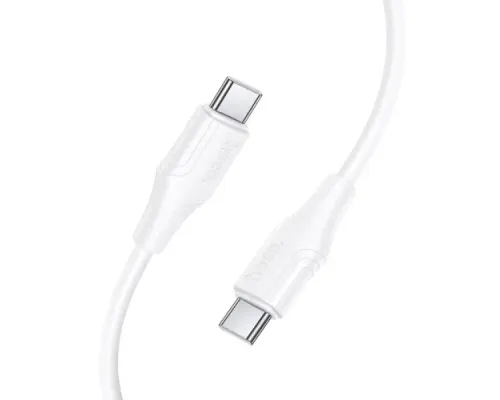 PD Кабель HOCO X124 Bien 60W silicone charging data cable C to C/1m White mag-6942007664455153978