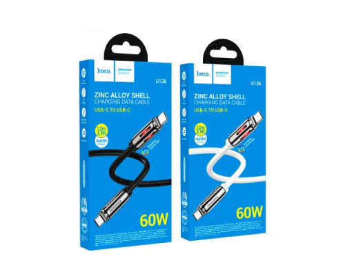 PD Кабель HOCO U136 Prize 60W charging data cable C to C 1,2m. Black mag-6942007632331132406