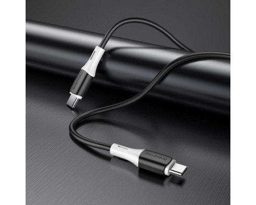 Кабель BOROFONE BX79 Type-C to Type-C 60W silicone charging 3A/1m чорний mag-6974443384802139547