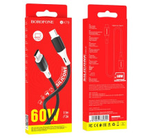 Кабель BOROFONE BX79 Type-C to Type-C 60W silicone charging 3A/1m чорний mag-6974443384802139547