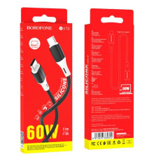 Кабель BOROFONE BX79 Type-C to Type-C 60W silicone charging 3A/1m чорний mag-6974443384802139547