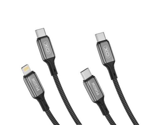 Кабель XO NB-Q180B PD 60W/1m Type-c to Type-c Чорний mag-6920680877966977