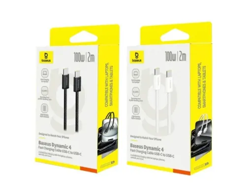 PD кабель Baseus Dynamic 4 Fast Charging Type-C to Type-C 100W 2m Cluster Black P10381400112-00 mag-6932172678562152087
