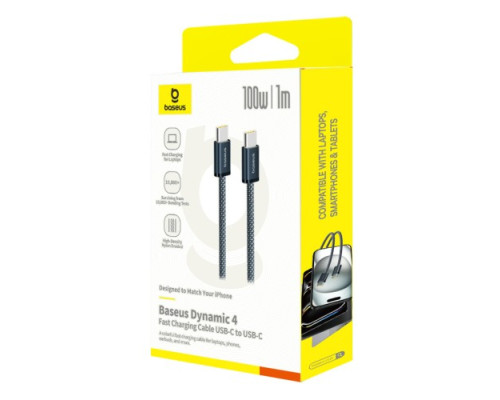 PD кабель Baseus Dynamic 4 Fast Charging Type-C to Type-C 100W 1m Cosmic Black P10381400121-00 mag-6932172678500135352