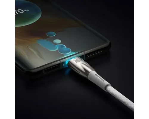 PD кабель Baseus Glimmer Series Fast Charging Data Cable Type-C to Type-C 100W 1m White CADH000702 mag-6932172618049147467