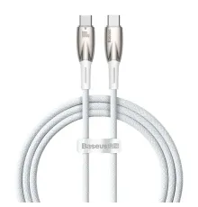 PD кабель Baseus Glimmer Series Fast Charging Data Cable Type-C to Type-C 100W 1m White CADH000702 mag-6932172618049147467