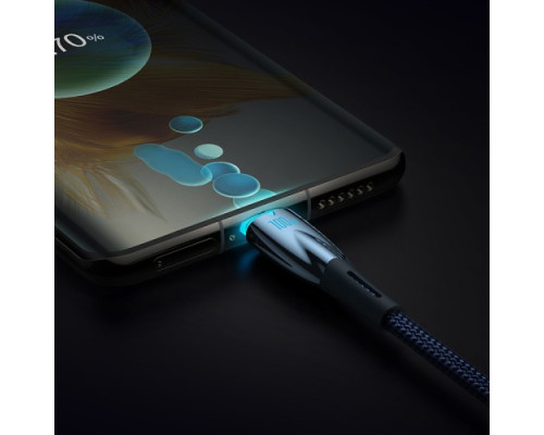 PD кабель Baseus Glimmer Series Fast Charging Data Cable Type-C to Type-C 100W 1m Blue CADH000703 mag-693217261803254557