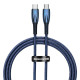PD кабель Baseus Glimmer Series Fast Charging Data Cable Type-C to Type-C 100W 1m Blue CADH000703 mag-693217261803254557